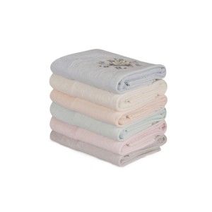 Zestaw 6 ręczników bawełnianych Daireli Papatya, 50x90 cm