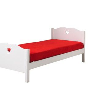 Białe łóżko dziecięce Vipack Amori Heart, 90x200 cm