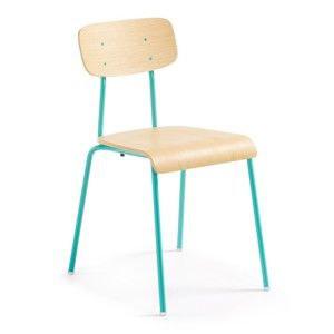 Zielone krzesło z siedziskiem z dekorem drewna La Forma Klee