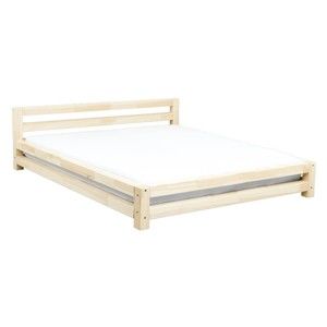 Lakierowane łóżko 2-osobowe z drewna świerkowego Benlemi Double, 200x200 cm