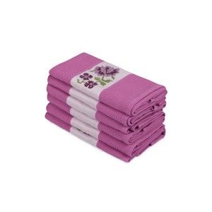 Zestaw 6 fioletowych ręczników z czystej bawełny Simplicity, 45x70 cm
