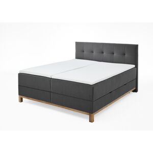 Ciemnoszare łóżko z boxspringiem i schowkiem 160x200 cm Catania - Meise Möbel