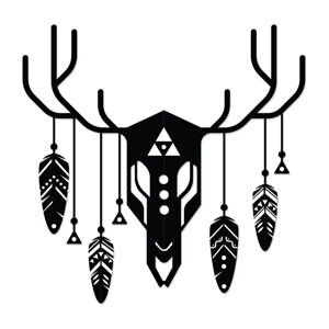 Metalowa dekoracja ścienna 60x60 cm Deer Totem – Wallity