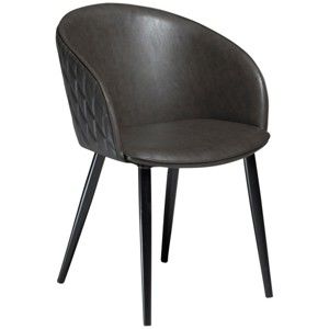 Ciemnoszare krzesło ze skóry ekologicznej DAN-FORM Denmark Dual