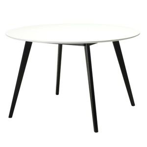 Biały stół z czarnymi nogami Furnhouse Life, Ø 120 cm