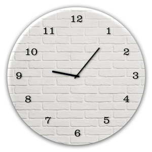Zegar ścienny Styler Glassclock White Brick, ⌀ 30 cm