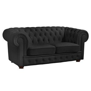 Czarna skórzana sofa 2-osobowa Max Winzer Bridgeport