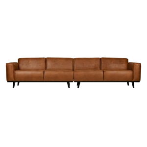 Brązowa sofa z imitacji skóry BePureHome Statement, 372 cm