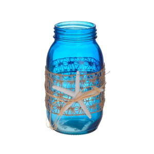Niebieski szklany wazon InArt Sea, ⌀ 10 cm