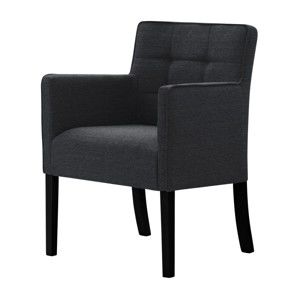Ciemnoszare krzesło z czarnymi nogami Ted Lapidus Maison Freesia