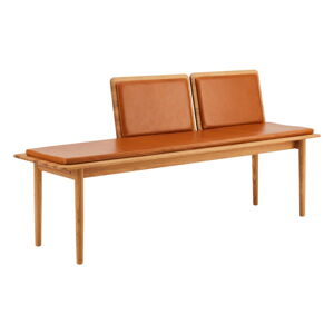 Koniakowo-naturalna skórzana ławka Elba – Hammel Furniture