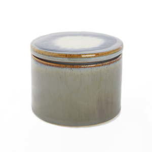Szary pojemnik ceramiczny Simla Soft, wys. 9,5 cm