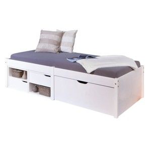Białe łóżko z litego drewna sosnowego Interlink Farum, 90x200 cm