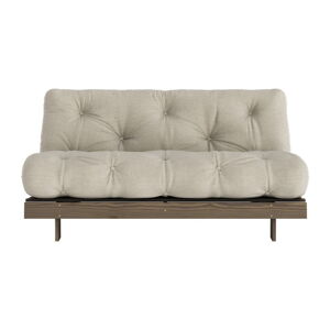 Beżowa lniana rozkładana sofa 160 cm Roots – Karup Design