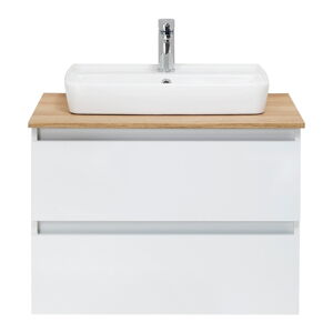 Biała wisząca szafka pod umywalkę bez baterii 75x53 cm Set 360 – Pelipal