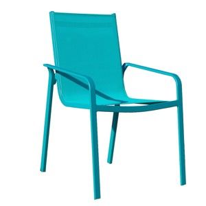 Zestaw 4 turkusowych krzeseł ogrodowych Ezeis Lineal