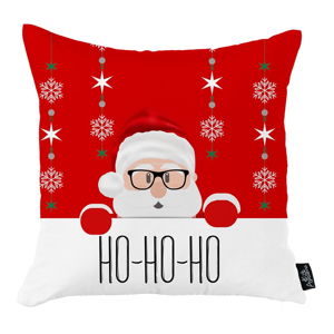 Czerwona poszewka na poduszkę ze świątecznym motywem Apolena Honey Christmas Santa Claus Ho-Ho-Ho, 45x45 cm