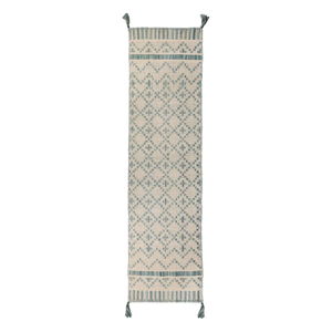Beżowo-niebieski bawełniany chodnik Flair Rugs Leela, 60x200 cm