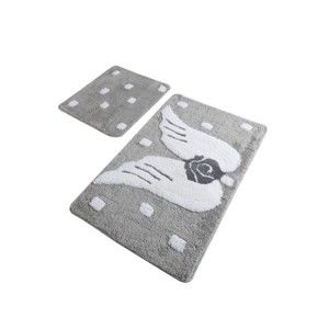 Zestaw 2 szarych dywaników łazienkowych Confetti Bathmats Angel Grey
