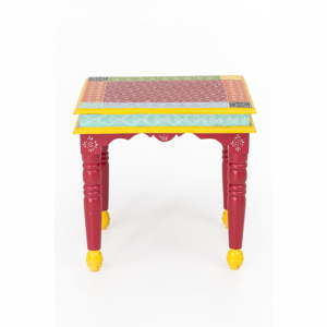 Stolik z drewna akacjowego Index Living India Colore, 53x53 cm