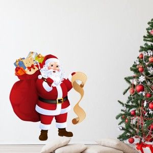 Naklejka świąteczna Ambiance Santa Claus and Gift List