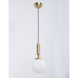 Biała/złota lampa wisząca z szklanym kloszem ø 15 cm Monera – Squid Lighting