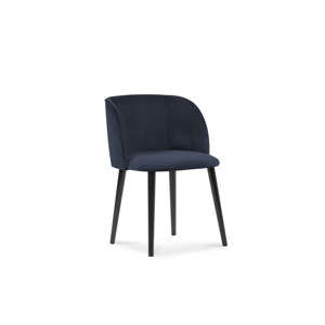 Ciemnoniebieskie krzesło z aksamitnym obiciem Windsor & Co Sofas Aurora