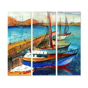 Obrazy zestaw 3 szt. 20x50 cm Sailing – Wallity
