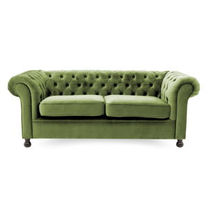 Oliwkowa  sofa trzyosobowa Vivonita Chesterfield 