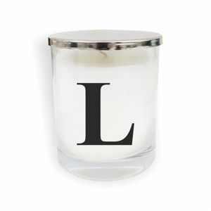 Biało-czarna świeczka North Carolina Scandinavian Home Decors Monogram Glass Candle L