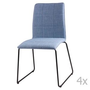 Zestaw 4 jasnoniebieskich krzeseł sømcasa Malina