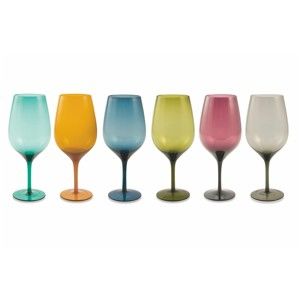 Komplet 6 kolorowych kieliszków do wina Villa d´Este Happy Goblets