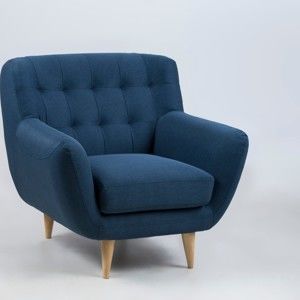 Niebieski fotel Oswald