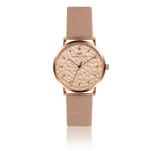 Zegarek damski z paskiem ze stali nierdzewnej w kolorze różowego złota Victoria Walls Lauren