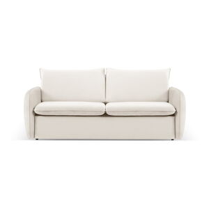 Kremowa aksamitna rozkładana sofa 214 cm Vienna – Cosmopolitan Design