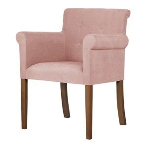 Różowe krzesło z ciemnobrązowymi nogami Ted Lapidus Maison Flacon