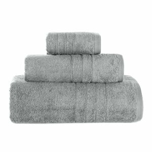 Zestaw 2 jasnoszarych bawełnianych ręczników IHOME Omega