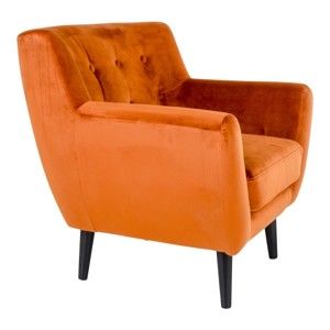 Pomarańczowy fotel z aksamitu House Nordic Monte