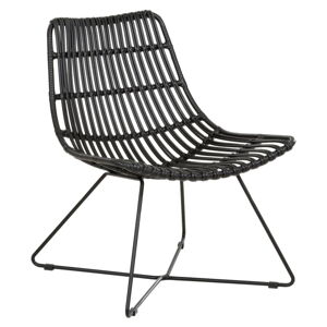 Fotel z czarnego polirattanu Costa - Westwing Collection