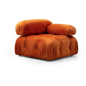 Pomarańczowy aksamitny moduł sofy (prawostronny) Bubble – Balcab Home