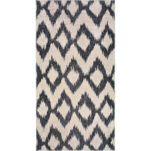 Biały/ciemnoniebieski dywan chodnikowy odpowiedni do prania 80x200 cm – Vitaus