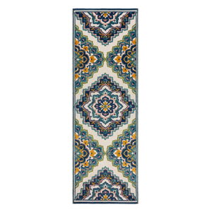 Niebieski dywan odpowiedni na zewnątrz 80x230 cm Beach Floral – Flair Rugs