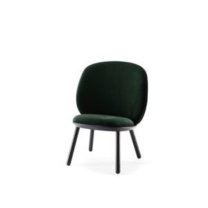 Zielono-czarny aksamitny fotel EMKO Naïve