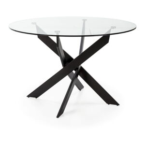 Okrągły stół ze szklanym blatem 120x120 cm Ruth – Marckeric