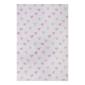 Biały/różowy dywan dziecięcy 120x170 cm Hearts – Hanse Home