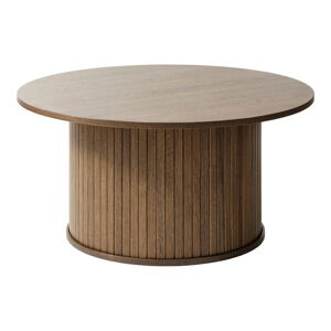 Brązowy okrągły stolik w dekorze dębu ø 90 cm Nola – Unique Furniture