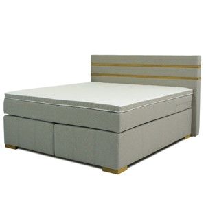 Szare 2-osobowe łóżko kontynentalne Sinkro Victoria, 180x200 cm