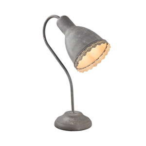 Ciemnoszara lampa stołowa Clayre & Eef, wys. 38 cm