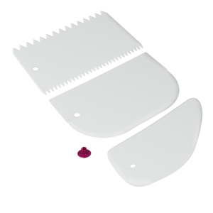 Zestaw 3 białych plastikowych szpatułek Metaltex