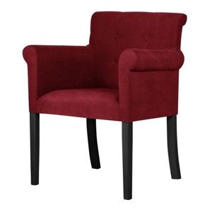 Czerwone krzesło z czarnymi nogami Ted Lapidus Maison Flacon